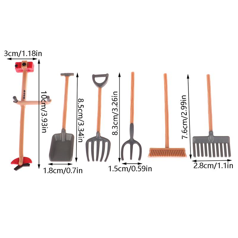 Hot 1:12 Dollhouse Mini Garden Implement Watering Can Scissors Axes Shoes Rake Garden Pool Doll Decor Accessories
