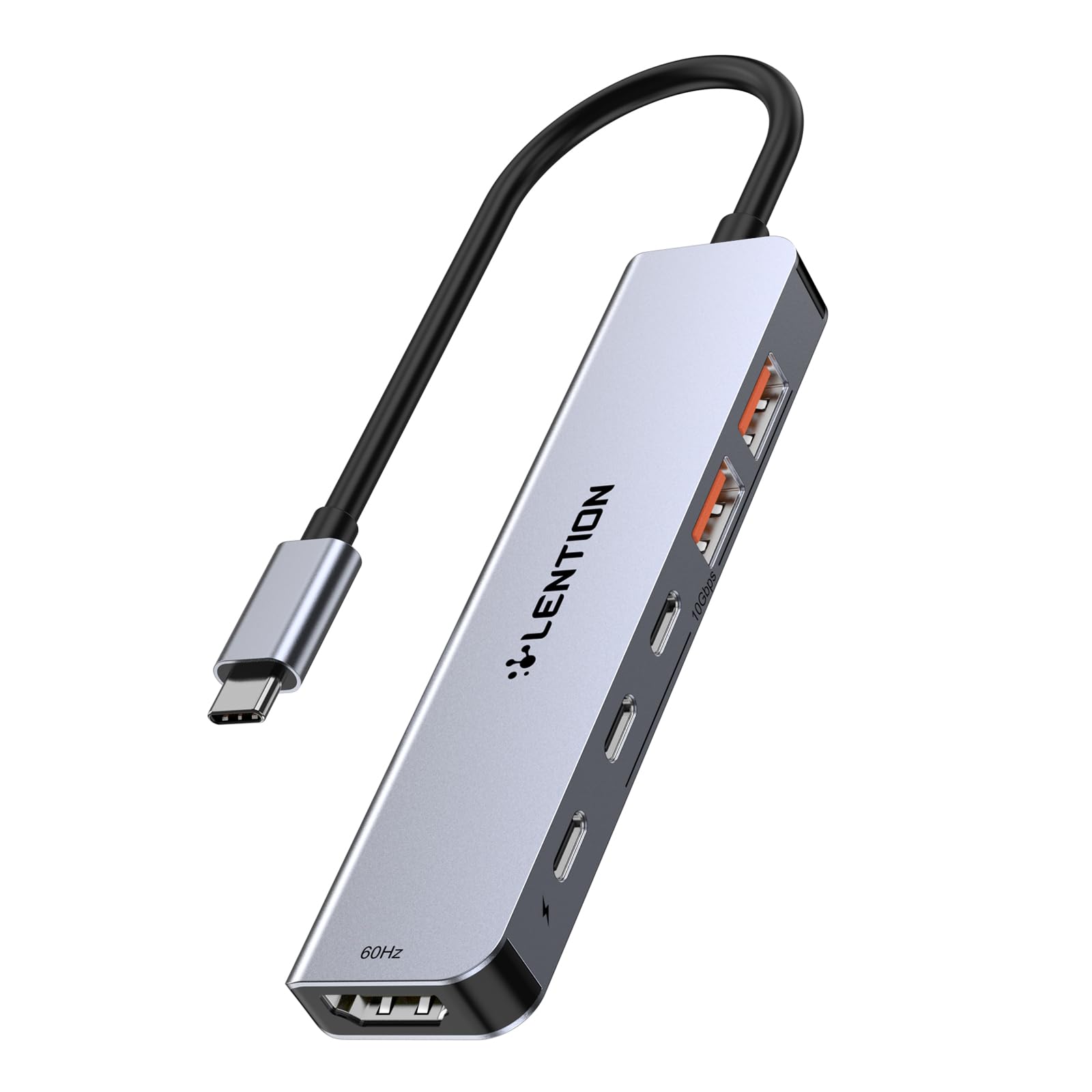 

LENTION USB C Хаб 4K 60Гц 10 Гбит/с HDMI 100 Вт PD Питание USB Адаптер-конвертер Тонкое питание Совместим с Mac MacBook Pro iPad Pro Surface