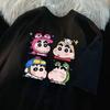 Kawaii Crayon Shin-chan Tričko Hip Hop Prané Krátký Rukáv Harajuku Trička Anime Muži Ženy Vrcholy Streetwear Letní Tričko