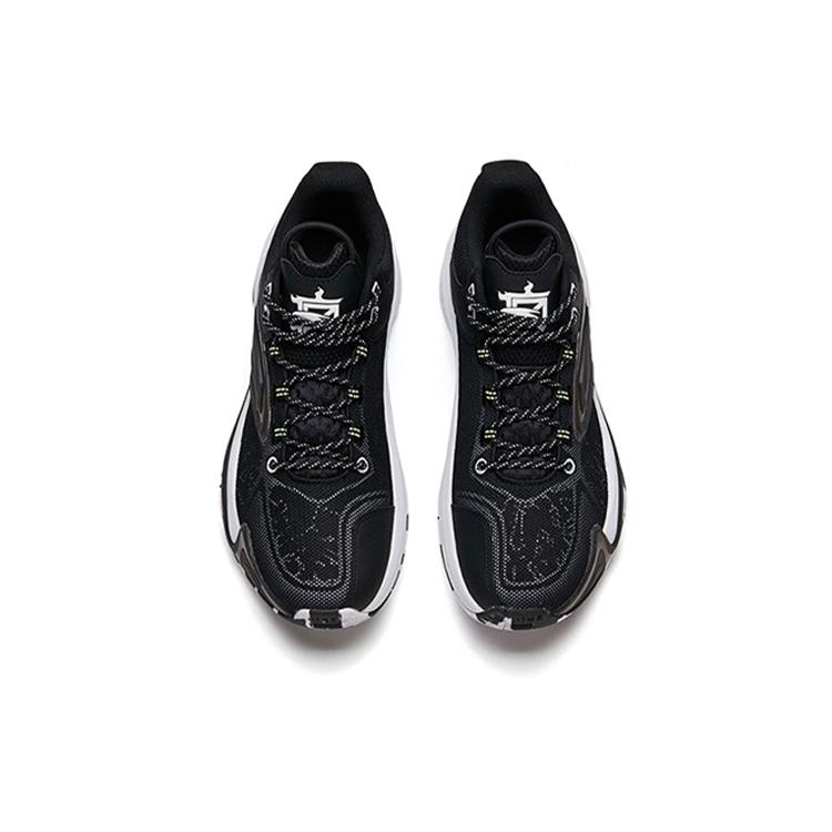 Anta Hear Wave 3 Slip Resistant Abrasion Resistant Low Top Basketball Shoes Men's Black White 112131608-3