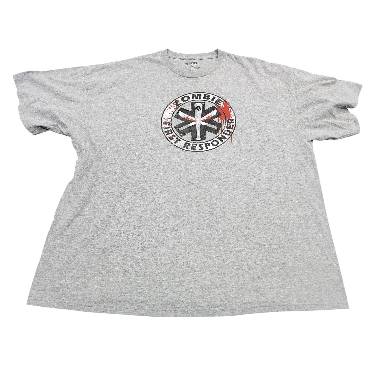 Tactical Performance Shirt Mens 3XL Gray Zombie First Responder Graphic Tee Unisex T-Shirt XXXXL