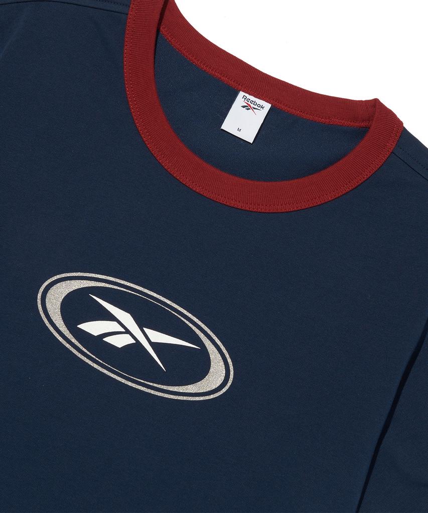 Reebok Essentials Semi-Crop Ringer T-Shirt (W) - Navy