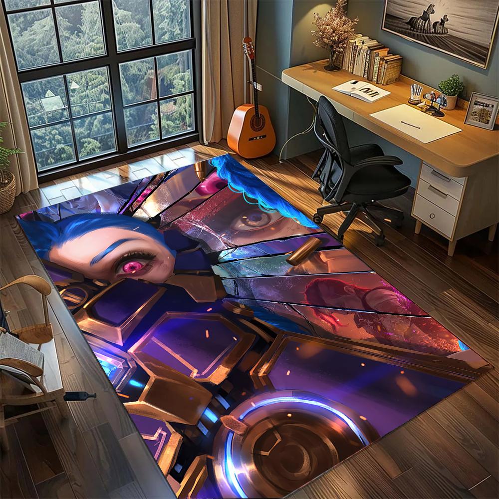 Jinx: Esports Atmosphere Rug Carpet Large Area Rug Non Slip Washable Floor Mat Gamer Room Bedroom Home Decor