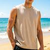 Men Workout Tank Top, Crew Neck Sleeveless T-Shirt, Retro Loose Fit Tank Top, Casual Summer Sports Tee for Gym Fitness Training