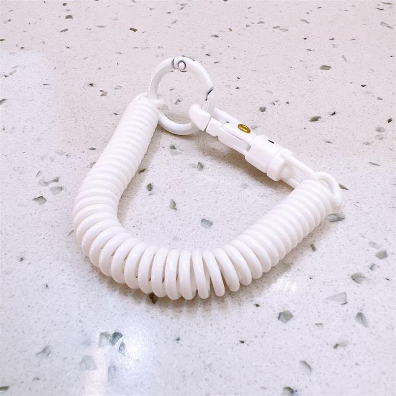 Macaron Color Anti-lost Card Holder Spring Rope Work Card Lanyard Elastic Rope Elderly Student Access Control Card Lanyard