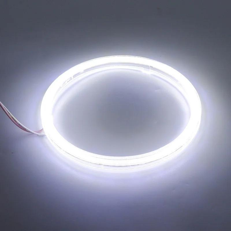 2 Stück COB-Angel-Eye-LED-Weißlicht-Autoscheinwerfer Motorrad-Kreisringlampe 12-24V Styling-Licht Dekorative Lichter