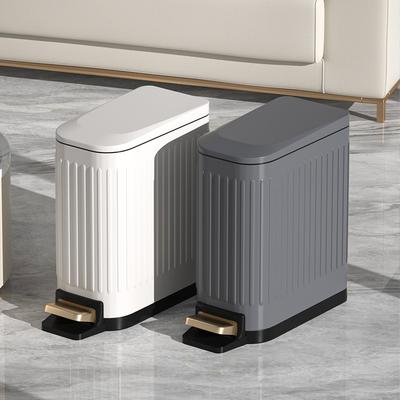 Stainless Steel Waste Bins Living Room Foot Pedal Trash Can Modern Large Capacity Litter Can Bathroom Garbage Bin with Lid