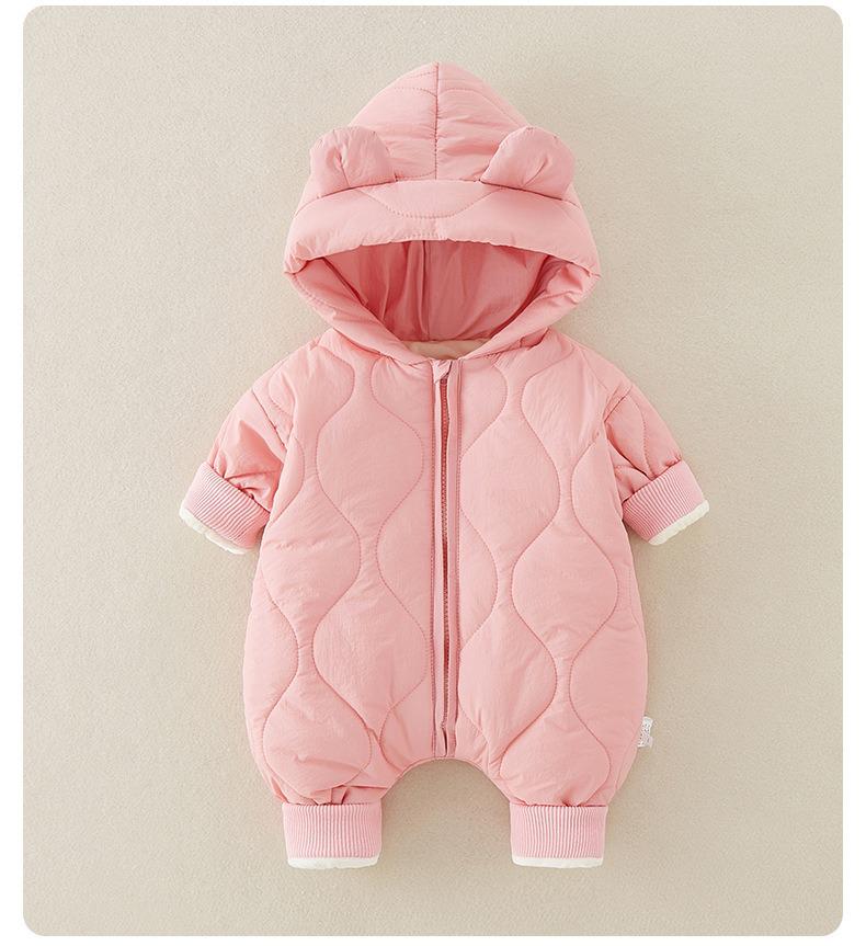 Class A Baby Autumn & Winter Quilted Jumpsuit - Warm Cotton-Padded Newborn Crawling Suit