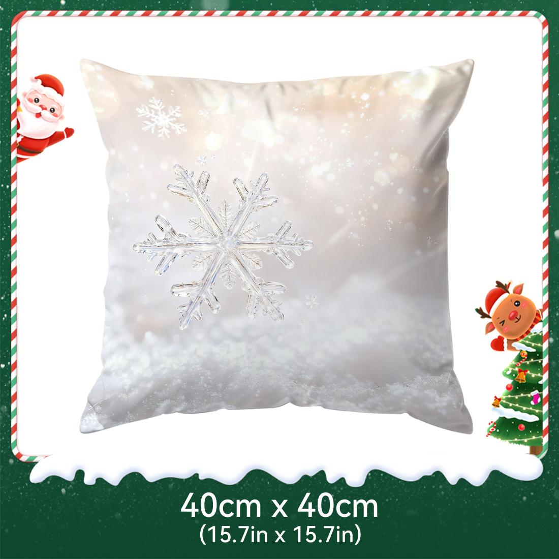 

Christmas snowflake Cushions Pillowcase Polyester Cushion Cover Throw Pillow Pillowcover Home Car Sofa Decor 40x40cm