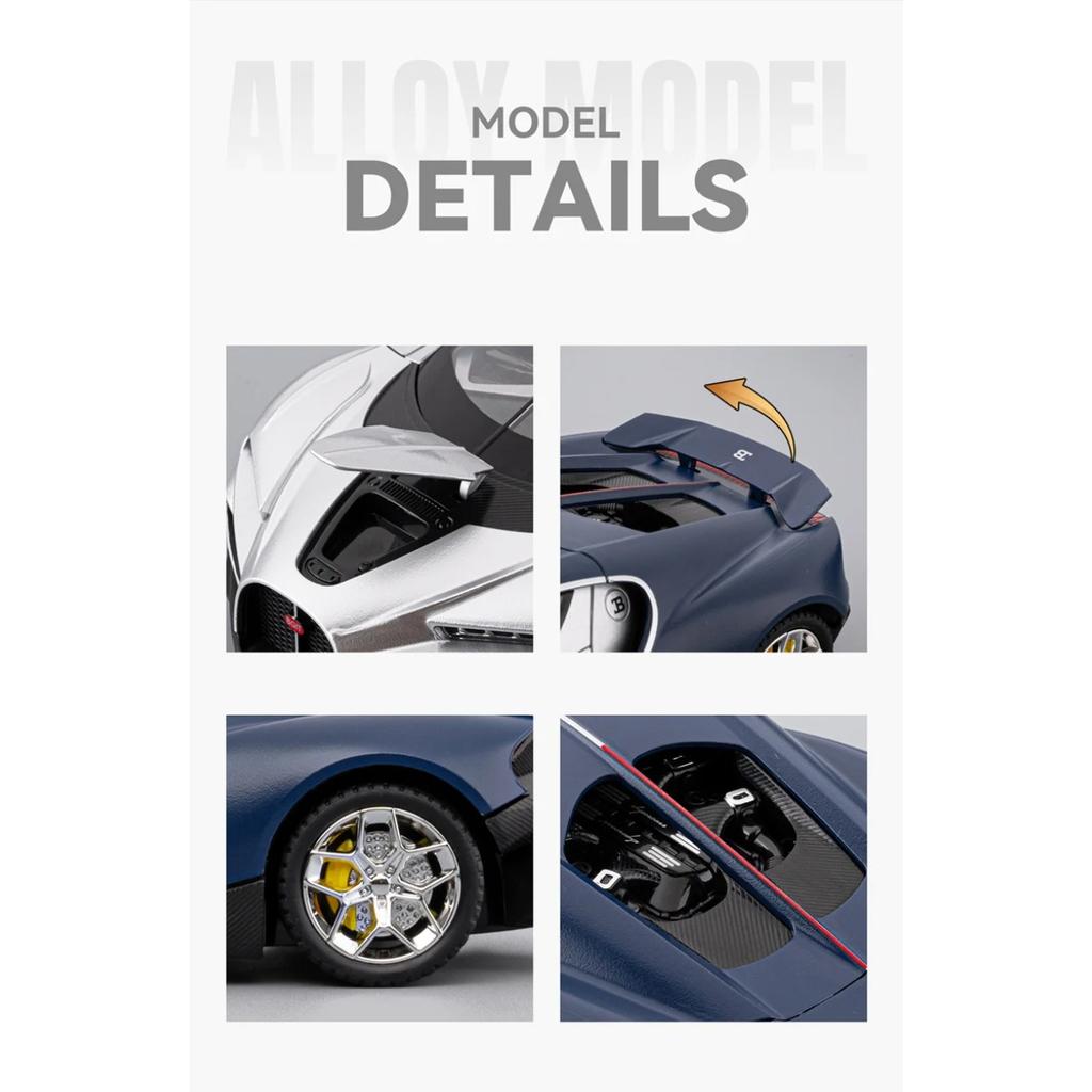 1/24 Bugatti Tourbillon Chiron Legierung Sportwagen Modell Druckguss Metall Rennfahrzeuge Automodell Ton und Licht Hohe Simulation Kindergeschenk