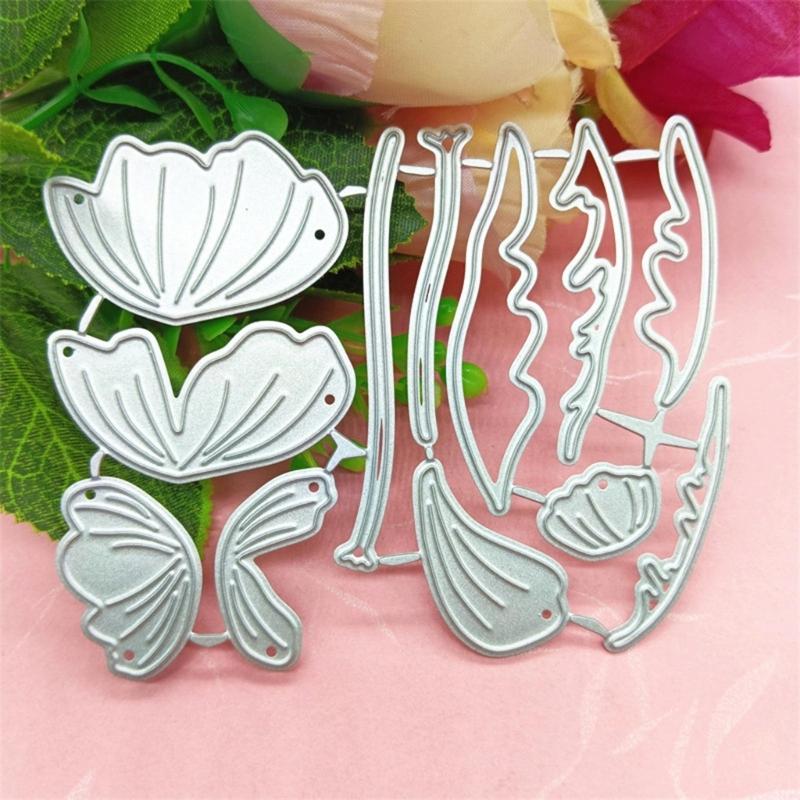 Kohlenstoffstahl DIY Zwei Lotusblumen Schneidformen Prägeschablonen Vorlage für Dekorpapier Karte Fotoalbum