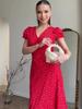 Elegantes Retro-Kurzarm-Taillenbetonendes Kleid für Damen, Frühjahr 2025
