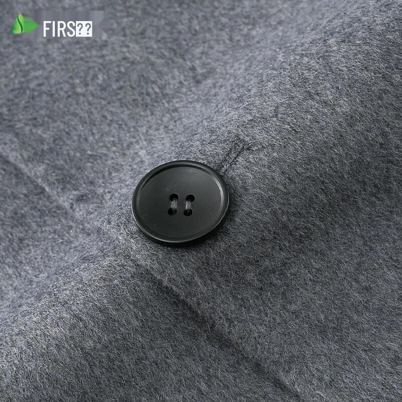 Shanshan Men's Long Double-Faced Wool Blend Overcoat