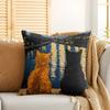 Cat Starry Sky Van Gogh Cushion Cover Silky Short Plush Invisible Zipper Dustproof Sofa Pillow Case For Home Decor