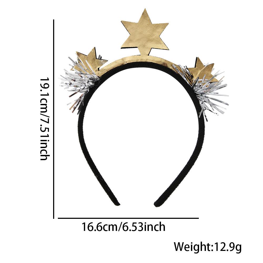 Black Gold Hair Band Decorative 2026 Celebration Headband New Year'S Eve Headband Comfortable Holidays Hair Accessory For New