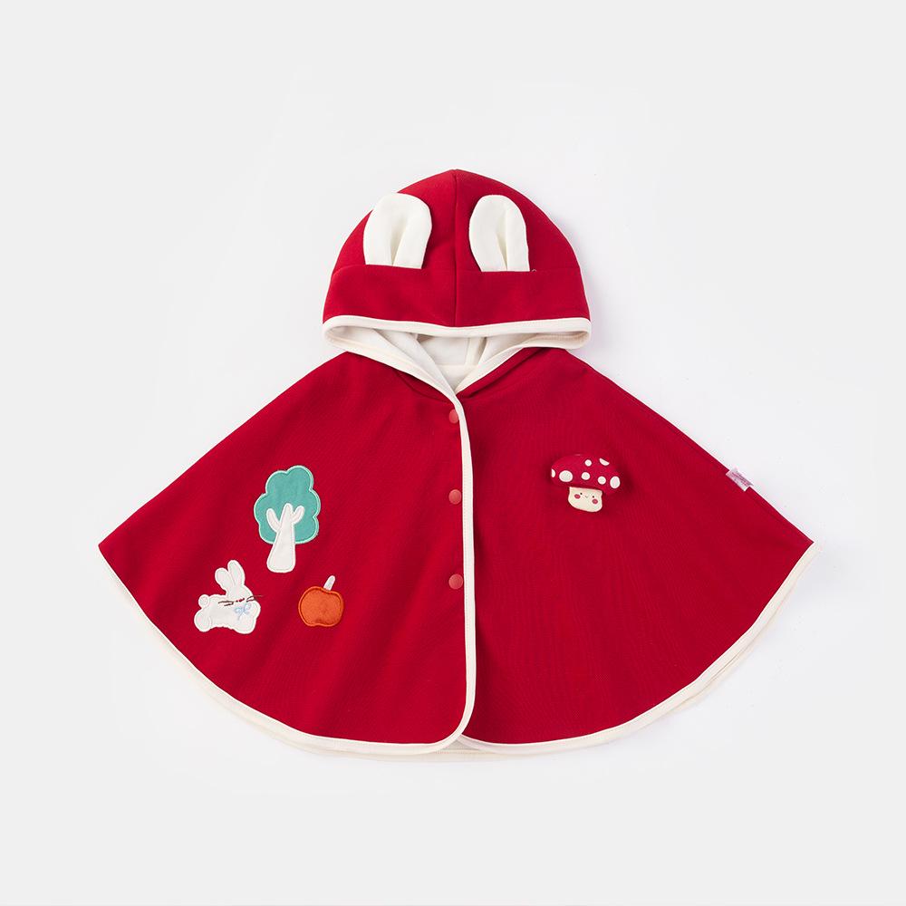 

Красная накидка для девочки 2025: Весенне-осенняя накидка для прогулок, ветрозащитная для Нового года Tag 80