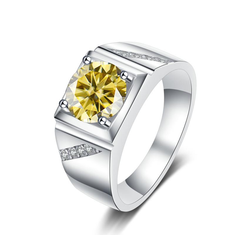 Reines Silber 925 Schmuck für Männer Luxus 1 Karat D Farbe Moissanite Ring S925 Einfache Trauringe Platin Beschichtung
