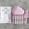 Cloud-Shaped Cake Cutlery Set: Food-Grade Fork, Knife, and Plate Combo
