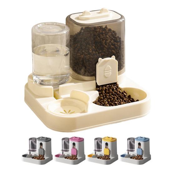 Automatic Pet Feeder Cat Feeder with Water Dispenser 2-in-1 Large Capacity Self Feeding Device for Small Medium Dog Puppy Kitten