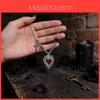 Gothic Heart Pendant Necklace With Multilayer Zinc Alloy Chain For Women And Men
