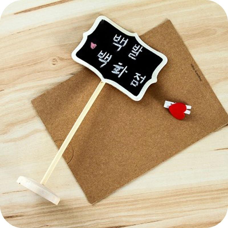 10Pcs Mini Blackboard Chalkboard Wordpad Message Note Memo Board Holder Clip Home House Party Weddin