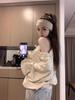 Koreanischer Stil Off-Shoulder Langarm Casual Sweatshirt für Damen - Frühling, Herbst, Winter Trend