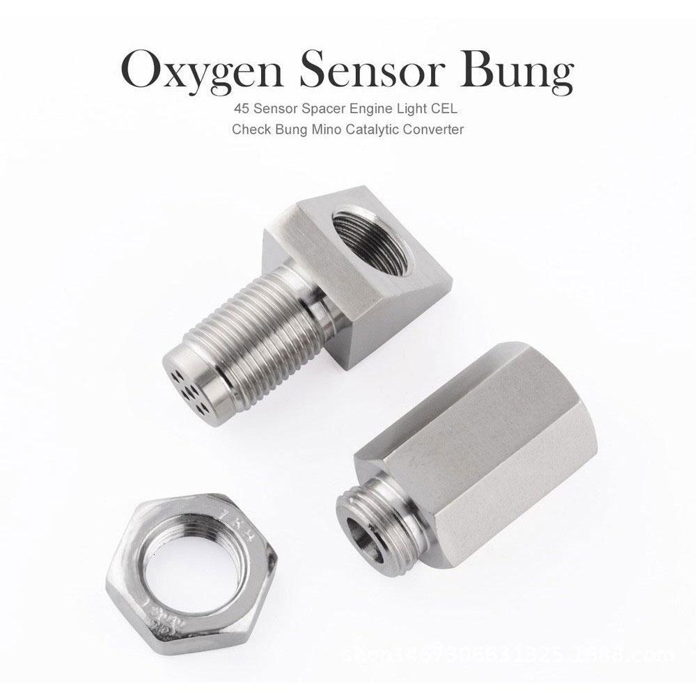1pcs Universal Steel SS304 Check Engine Light Spacer M18X1.5 CEL Catalyst Auto Mini O I6S0