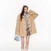[Oat Black Qiao] Stand-up collar loose circle wool environmentally friendly wool thickened coat jacket