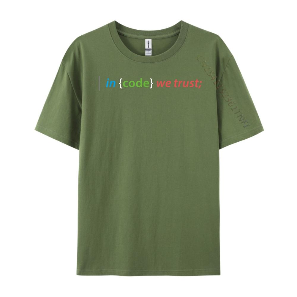 Funny Coding In Code We Trust Computer Nerd T Grey Shirt Graphic Tee Mens Gifts Camisa