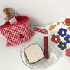 Toiletry Organizer Cherry Cosmetic Bag Large Capacity Canvas Coin Purse Plaid Makeup Bags  Women