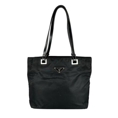 Prada Trójkątne logo Torba Tote czarna Kobiety używana