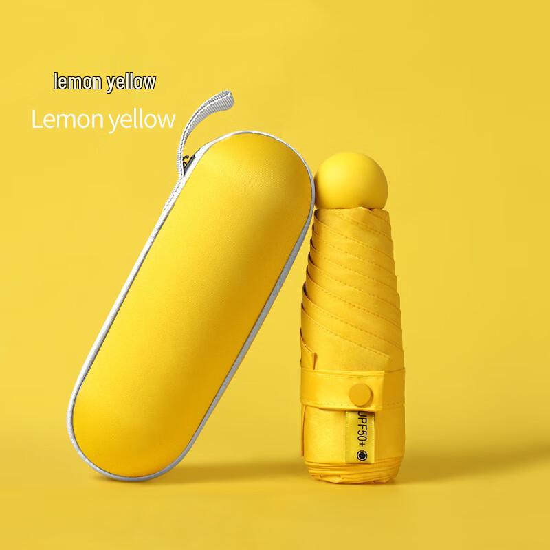 Portable Black-Coated UV Protection Capsule Umbrella