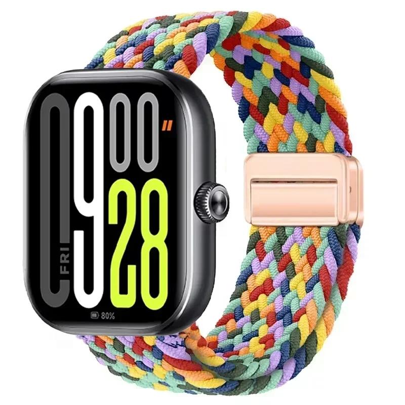 Magnetic Loop for Xiaomi Redmi Watch 4 5 Strap Adjustable Braided Sport Nylon Replacement bracelet for Miband 8 pro/9 pro band