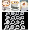 16Pcs/set Coffee Cake Plastic Stencil Decoration Cupcake Template Mold Lifelike Cappuccino Latte Stencil Coffee Mold Cooking Tools