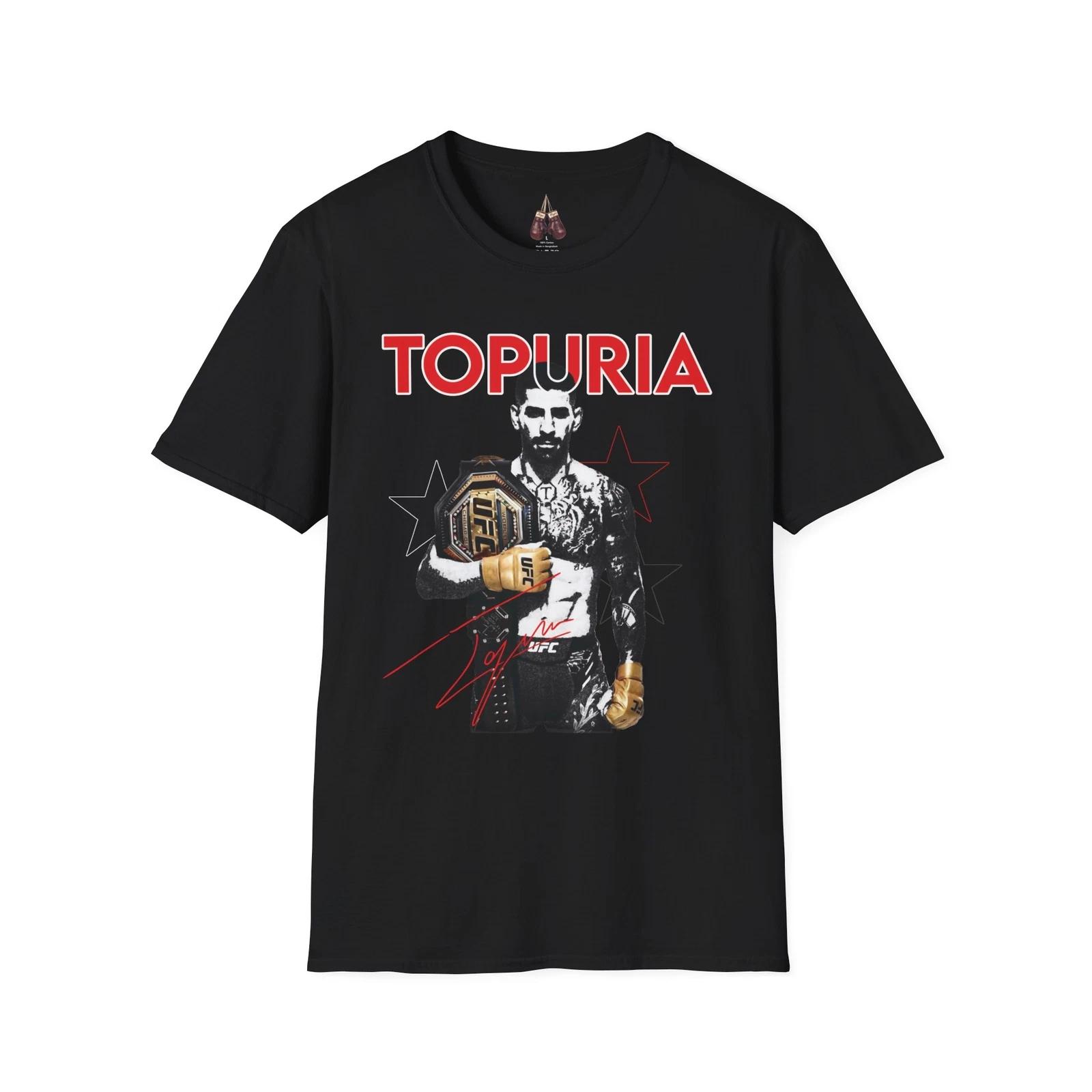Vintage Ilia Topuria UFC Unisex Softstyle T-Shirt, Casual UFC Fighter Apparel 2XL