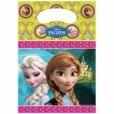 Sachets cadeaux - Reine des Neiges - 6 pièces - Plastique - 16 x 23 cm - Décoration de fête