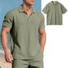 Men's Linen Shirts Golf Short Sleeve Shirts Casual Summer Beach  Solid Color Tops