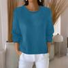 Women's Fashionable Casual Knitted Top Loose-Fit Solid-Colour Long-Sleeved Jumper