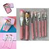 Hello Kitty Cosmetic Brush Kit With Synthetic Hair Sevenpiece Travel Friendly Makeup Tools