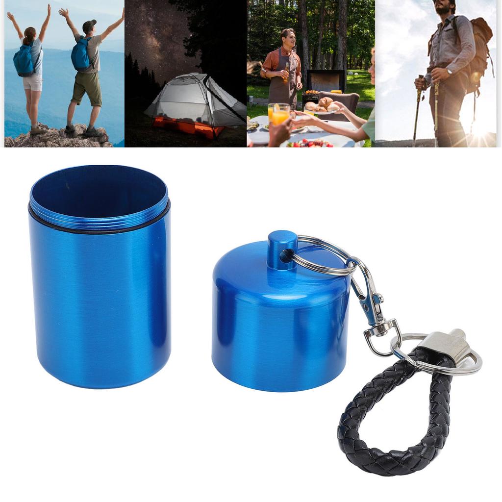 Metall-Aufbewahrungsrohr Flaschenbehälter mit Deckel Schlüsselanhänger Luftdicht Aluminium Wasserdicht für Outdoor-Campingausflug
