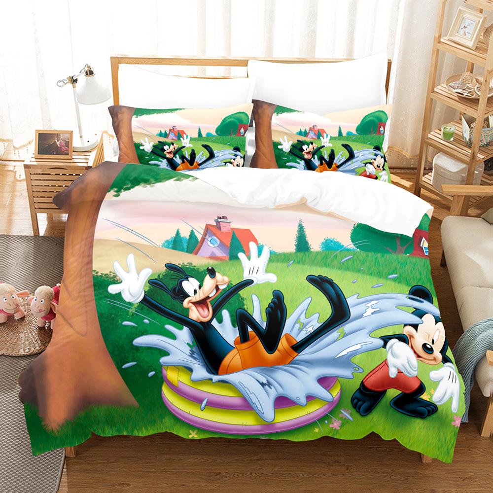 3D Cartoon Animation Bedding Three-Piece Digital Printing Microfiber Polyester Cotton Quilt Cover