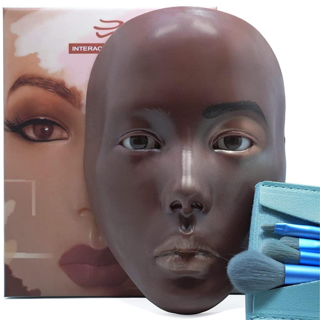 Silicone Practice Mannequin Head for Full Face and Eyebrow Makeup Training