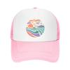 Pastel Coastal Sunset Wave Emblem Mesh Baseball Cap Casual Hat Outdoor  For Womens Unisex FeUnisex
