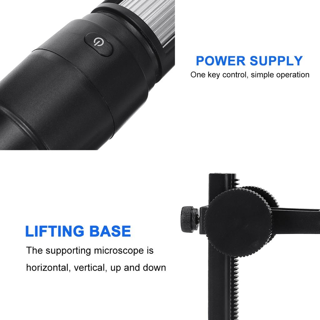 Black 1000X 8 LEDs Electronic Microscope Professional USB Digital Microscope Endoscope Zoom Camera Magnifier+ Lift Stand