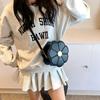 Stylish Floral Shoulder Bag For Women Cute Round Crossbody Bag With Zipper Closure