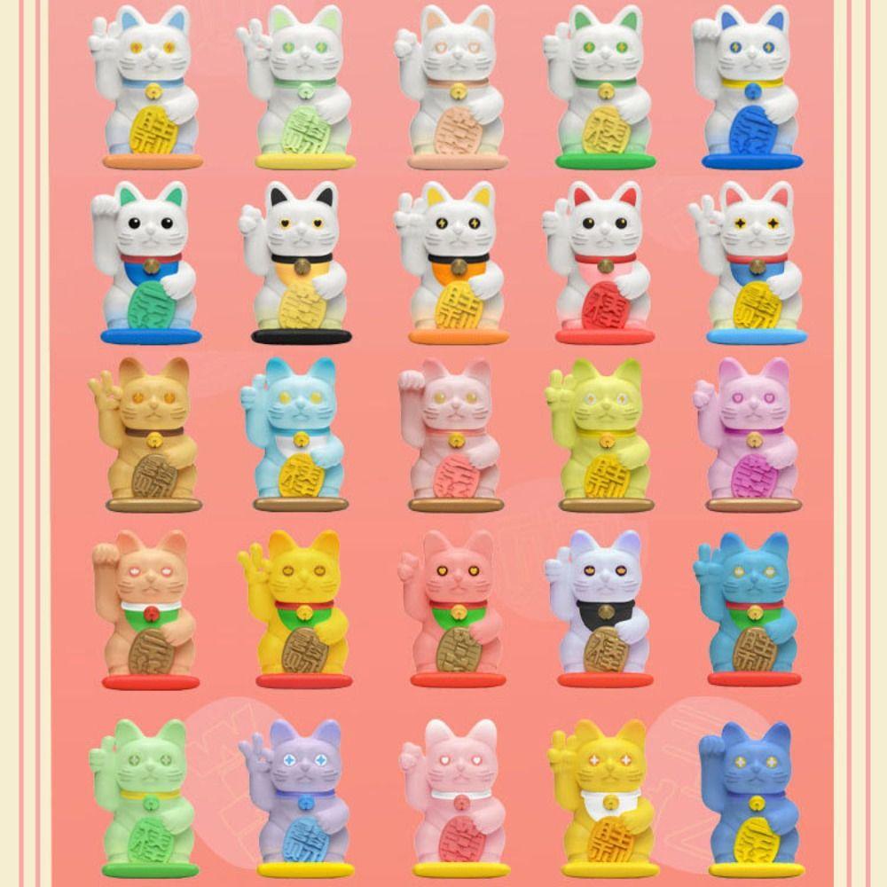 Special Gesture Lucky Cat Blind Box Gifts Cat Anime Figure Dolls Animals Toy  Desktop Decoration