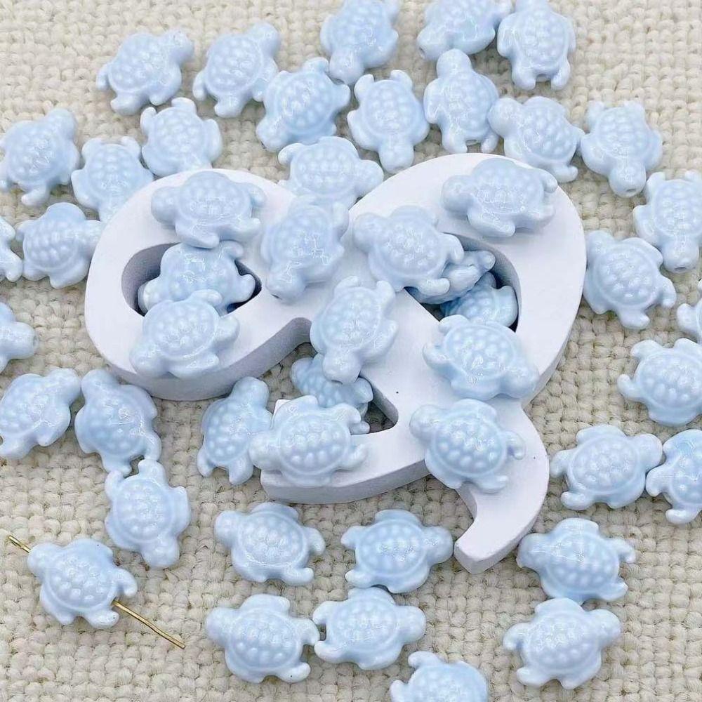10pcs Handmade Craft Sea Turtle Bead Ceramic Jewelry Making Material  Women