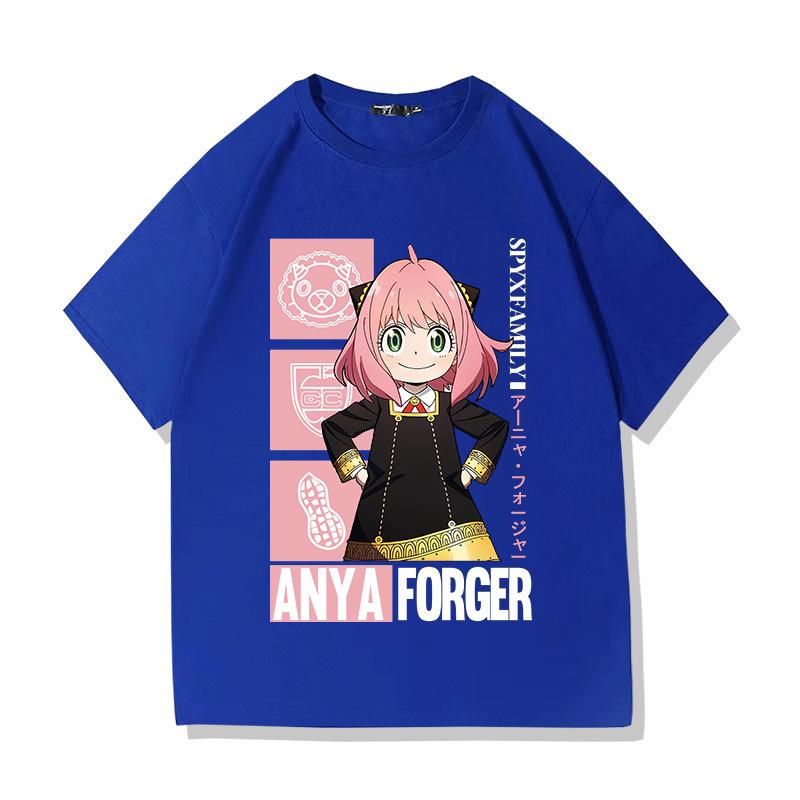 

New Japanese anime spy play home 100% cotton short-sleeved T-shirt men s and women s summer fashion brand loose clothes S
