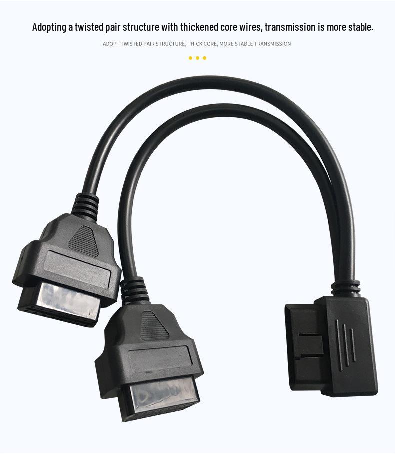 OBD2 Dual Port Extension Cable for Car Diagnostics