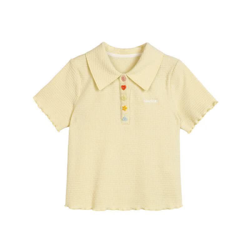 LUSON Girls' 2026 Summer Breathable Polo Shirt